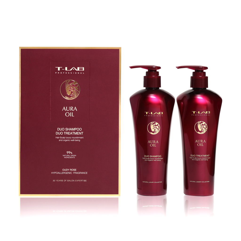 Подарунковий набір для волосся T-LAB Professional Aura Oil (шампунь, 300 мл + кондиціонер, 300 мл)